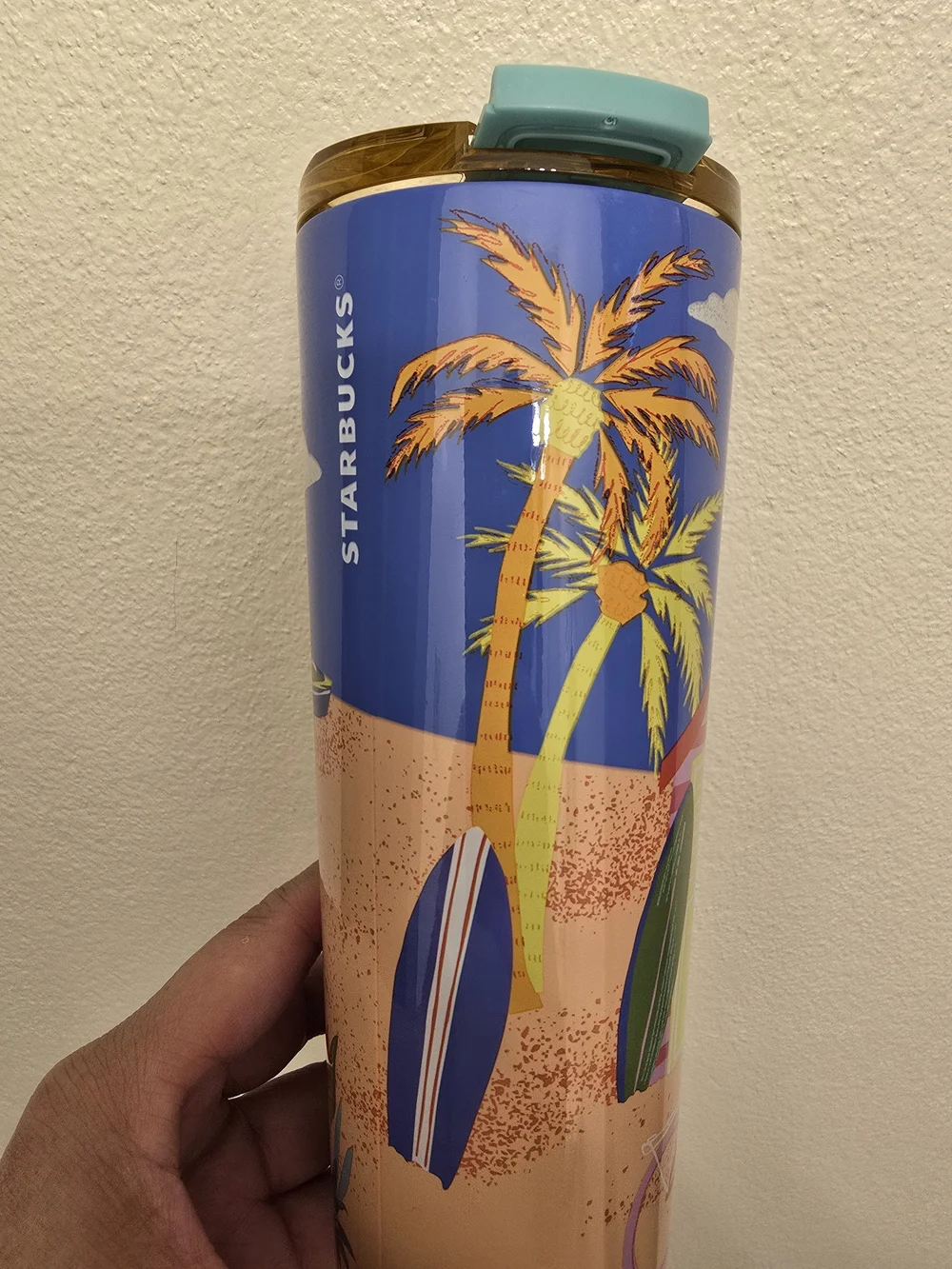 NWT Starbucks 2026 LATAM Summer Beach Scene Stainless Steel Tumbler